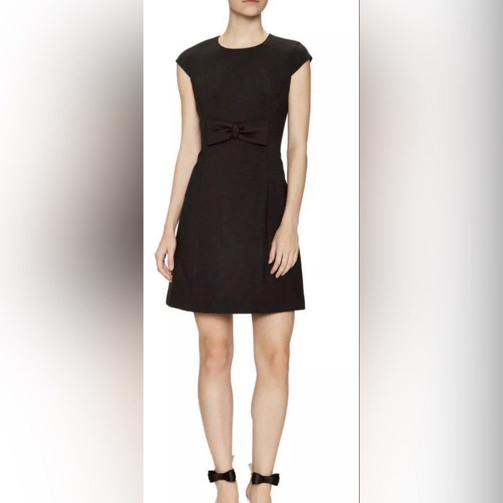 Kate Spade Stretch Crepe Bow Lollipop Dress Black NWOT - Picture 3 of 10